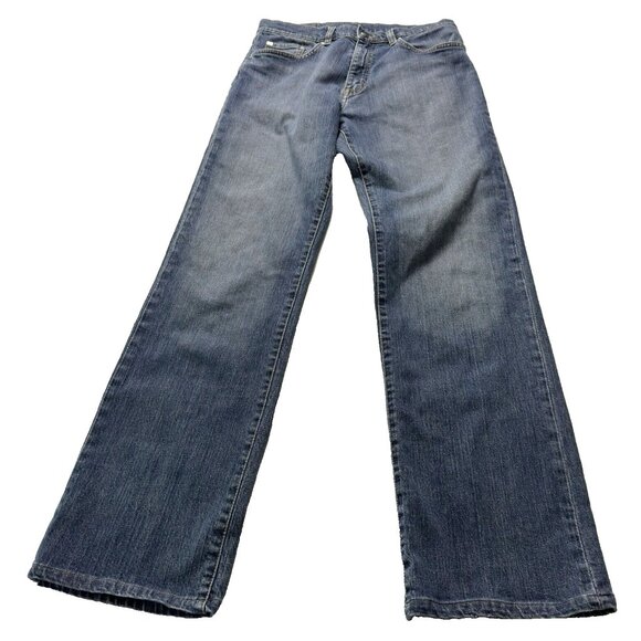 Lacoste Mens 26US Wash Denim Jeans Relaxed Straight Fit Black Label Logo - Picture 1 of 15